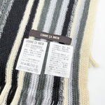 画像をギャラリービューアに読み込む, 【中古】COMME CA MEN コムサメン マフラー ストライプ グレー系 アクリル i1124tq01410
