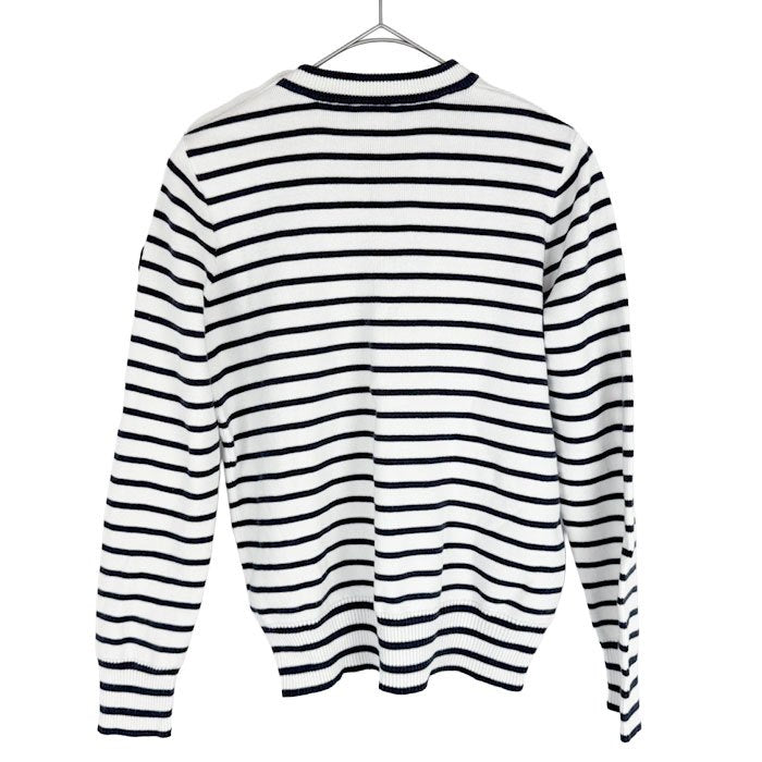 【中古】PETIT BATEAU プチバトー レディース ボーダー ニット セーター マリン 肩ボタン ワッペン付 長袖 i1031h0068