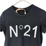 画像をギャラリービューアに読み込む, 【中古】ヌメロヴェントゥーノ N°21 Tシャツ ロゴプリント コットン シンプル ブラック 黒 i0630h0056
