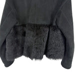 画像をギャラリービューアに読み込む, 【中古】Drawer ドゥロワー ムートンコート ブラック ファー切替 ノーカラー 羊革 i1219h003114
