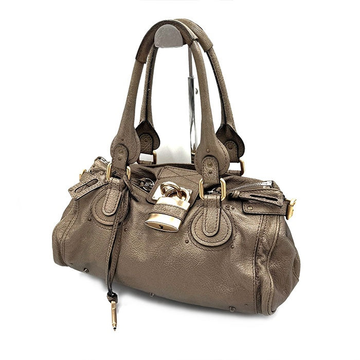 中古】クロエ Chloe ハンドバッグ パディントン 南京錠 ブロンズ 