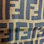 Load image into Gallery viewer, 【中古】フェンディ FENDI ズッカ柄 ハンカチ スカーフ ブラック ブラウン ロゴ 総柄 j0405oq02025
