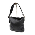 将图片加载到图库查看器，【中古】コーチ COACH ワンショルダーバッグ レザー タッセル付き ステッチ おしゃれ ブラック 黒 i0731wq02310
