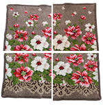 Load image into Gallery viewer, 【中古】フェイラー FEILER ハンカチ 大判 3枚セット 花柄 ブラック パープル ブラウン i0728tq0051
