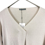 将图片加载到图库查看器，【中古】セオリーリュクス Theory luxe Vネック半袖ニット サマーニット 薄手 落ち感 ライトベージュ i0807n0148
