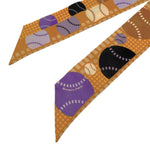 将图片加载到图库查看器，【中古】エルメス HERMES ツイリー スカーフ スリム テニスボール モチーフ オレンジ系 i0627aq00564
