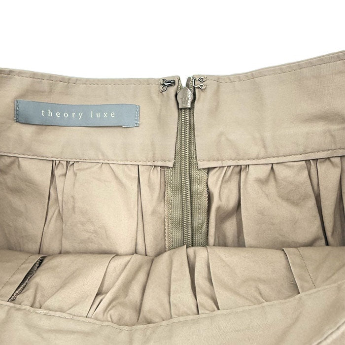 【中古】セオリーリュクス Theory luxe フレアスカート コットン 薄手 ミディ丈 ベージュ i0807n0065