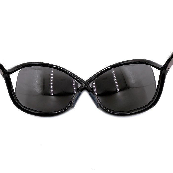 トムフォード TOM FORD サングラス 大きめレンズ クロスフレーム 黒