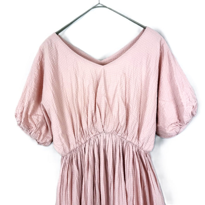 【中古】コエル COEL バルーンスリーブロングワンピース 可愛い フレアスカート ボリューム ライトピンク i0410wq01010