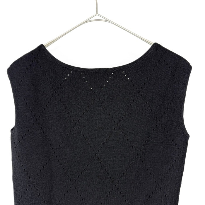 【中古】エポカ EPOCA ノースリーブニット デザイン編み ダイヤチェック ブラック 黒 i0818n0164