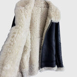 画像をギャラリービューアに読み込む, 【中古】Drawer ドゥロワー ムートン レザージャケット 羊革 シープスキン i1215h00396
