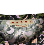 将图片加载到图库查看器，【中古】マルニ MARNI フラワープリント 半袖ブラウス パープル カーキ i1208j00510
