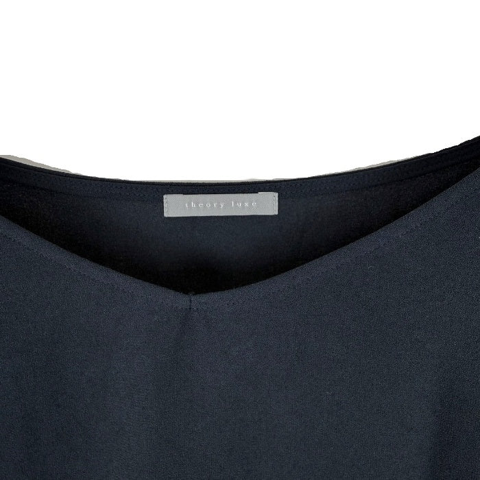 【中古】セオリーリュクス theory luxe カットソー 半袖 透け感 とろみ素材 ネイビー 紺 i0904n0055