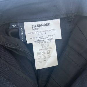 【中古】ジルサンダー JIL SANDER カービングパンツ ハイウエスト センタープレス ネイビー 紺 h1022rq00212