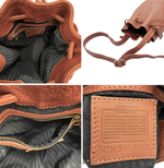 画像をギャラリービューアに読み込む, 【中古】コーチ COACH ショルダーバッグ 巾着バッグ レザー ブラウン j0712oq02669
