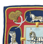 将图片加载到图库查看器，【中古】エルメス HERMES カレ90 盛装の馬 GRAND APPARAT スカーフ シルク100％ j0213aq009121
