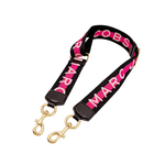 画像をギャラリービューアに読み込む, 【中古】マークジェイコブス MARC JACOBS ショルダーストラップ ロゴ ブラック ピンク バッグ用 j0223tq04920
