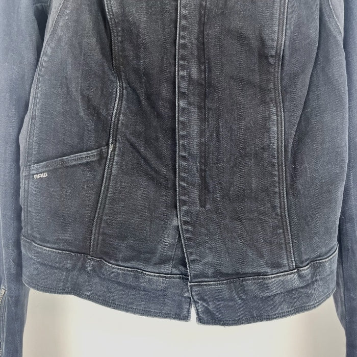 【中古】ジースターロゥ G-STAR RAW デニムブルゾン 切り替え ストレッチ おしゃれ ブラック系 h0305m013