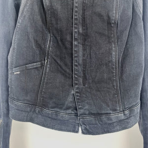 【中古】ジースターロゥ G-STAR RAW デニムブルゾン 切り替え ストレッチ おしゃれ ブラック系 h0305m013