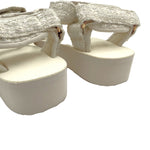 画像をギャラリービューアに読み込む, 【中古】スイコック suicoke 厚底サンダル Drawer別注 ツイード ストラップ ラメ糸 アイボリー 白系 i0722h00160
