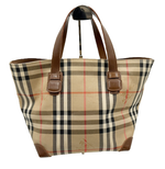 将图片加载到图库查看器，【中古】BURBERRY バーバリー ノバチェック トートバッグ ベージュ ロゴ i0922lq01038
