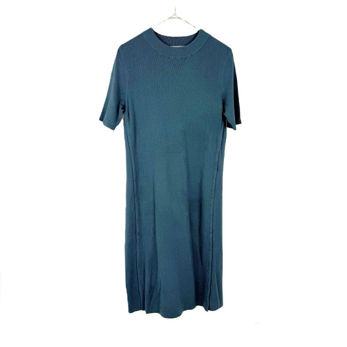 【中古】セオリーリュクス Theory luxe ニットワンピース 半袖 モックネック ブルーグリーン i0807n01810
