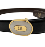 Load image into Gallery viewer, 【中古】ダンヒル Dunhill ベルト レザー ブラック ゴールド シルバー ロゴ j0712oq01430
