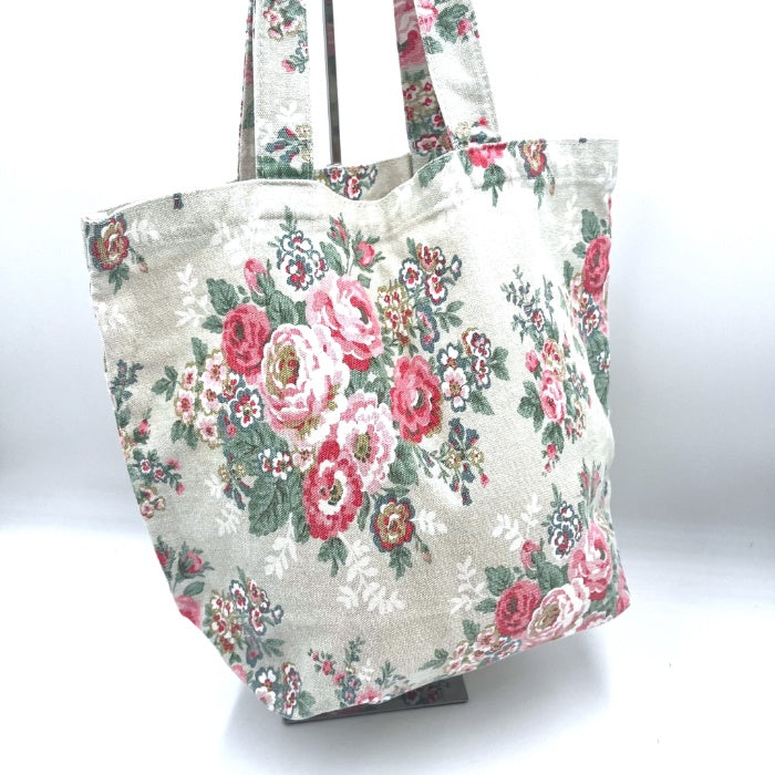 【中古】キャスキッドソン Cath Kidston トートバッグ 花柄 キャンバス サブバッグ ベージュ系 h0716wq0155