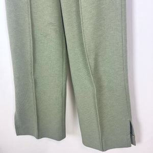 【中古】ジルサンダー JIL SANDER ワイドストレートパンツ カットソー生地 カジュアル 裾スリット ライトカーキ h1007k00931