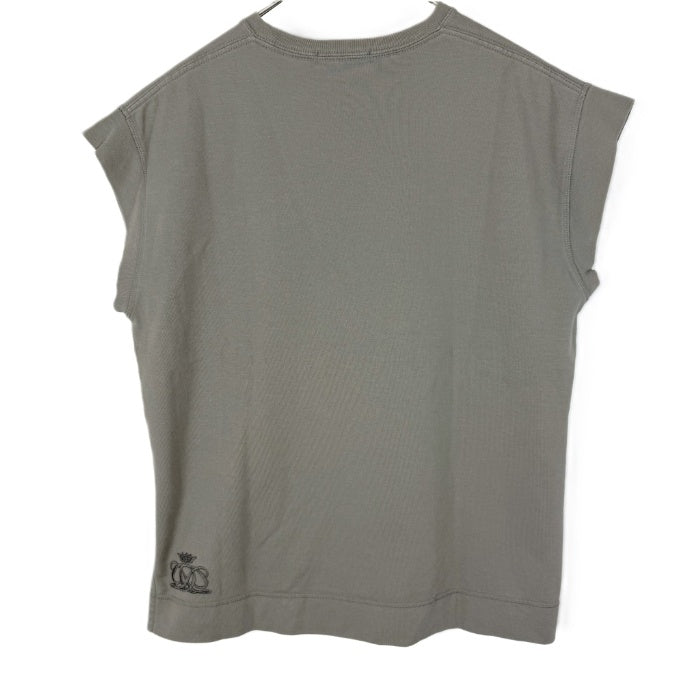 【中古】ドゥロワー Drawer  ノースリーブ カットソー レディース トップス グレー カーキ スリット クルーネック シンプル カジュアル