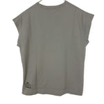 将图片加载到图库查看器，【中古】ドゥロワー Drawer  ノースリーブ カットソー レディース トップス グレー カーキ スリット クルーネック シンプル カジュアル
