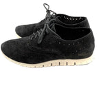 画像をギャラリービューアに読み込む, 【中古】コールハーン COLE HAAN スニーカー スエード パンチング オックスフォード風 軽量 ブラック 黒 i0717n00414
