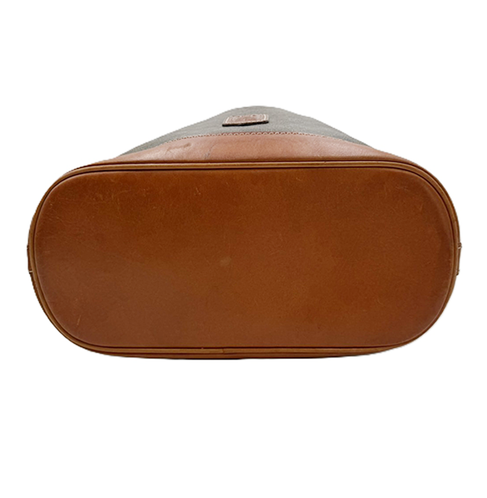 【中古】CELINE セリーヌ ショルダーバッグ 巾着バッグ マカダム柄 ブラウン系 レザー×PVC i0922lq01260