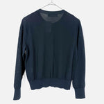 将图片加载到图库查看器，【中古】ノーリーズソフィー NOLLEY&#39;S sophi クルーネックカーディガン シンプル 薄手 透け感 ネイビー 紺 i0417m0033
