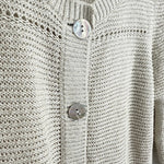 将图片加载到图库查看器，【中古】ノーリーズ NOLLEY&#39;S ロングカーディガン 七分袖 ざっくり編み 透け感 生成り ベージュ系 i0213n0113
