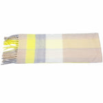 画像をギャラリービューアに読み込む, 【中古】LANVIN en Bleu ランバンオンブルー マフラー チェック グラデーション イエロー グレー i1124tq01220
