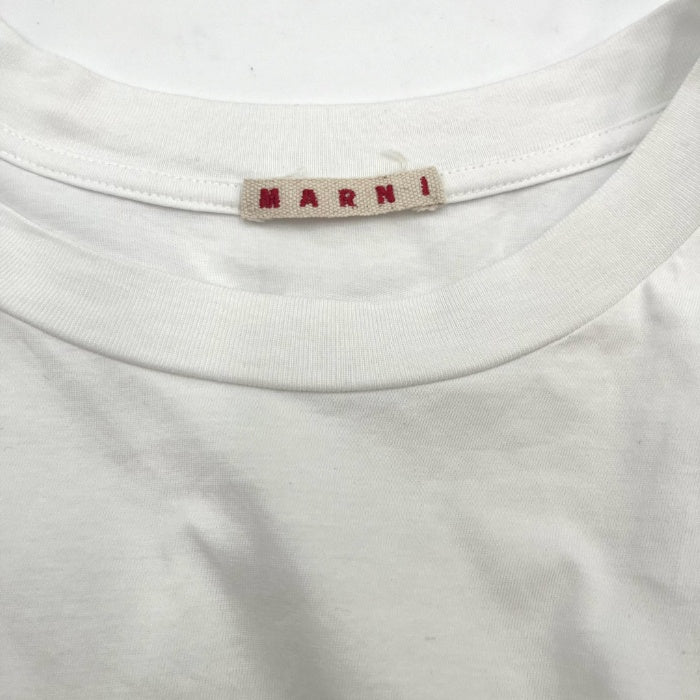 【中古】マルニ MARNI ロゴTシャツ ペイント風 アート オーバーサイズ ホワイト 白 マルチ h0508k007