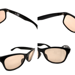 Load image into Gallery viewer, 【中古】ニューエラ NEW ERA サングラス 黒縁 黒フレーム ライトブラウンレンズ ブラック 保存袋付き i0619wq0145
