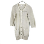 将图片加载到图库查看器，【中古】ノーリーズ NOLLEY&#39;S ロングカーディガン 七分袖 ざっくり編み 透け感 生成り ベージュ系 i0213n0113
