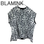 Load image into Gallery viewer, 【中古】ブラミンク BLAMINK フラワー柄 シアーブラウス ノースリーブ 花柄 j0721s02090
