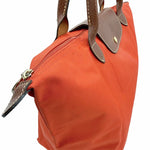 画像をギャラリービューアに読み込む, 【中古】Longchamp ロンシャン トートバッグ オレンジ ナイロン×レザー バッグ i1029pq03310
