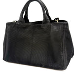 Load image into Gallery viewer, 【中古】プラダ PRADA カナパ トートバッグ 大きめ ロゴ キャンバス ブラック 黒 i0606aq002190
