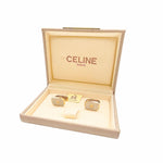 画像をギャラリービューアに読み込む, 【中古】CELINE セリーヌ カフス カフリンクス ゴールド ロゴ ケース付き i1029pq01018
