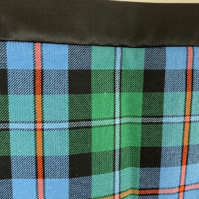【中古】ドゥロワー Drawer スカート チェック柄 オレンジ混 ひざ丈 コットン グリーン ブルー ブラック i0507m0040