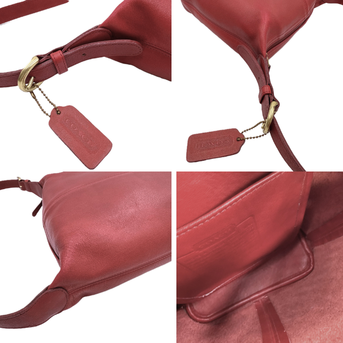 【中古】コーチ COACH ワンショルダーバッグ オールドコーチ レザー レッド くすみレッド 赤 i0810oq00169