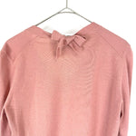 将图片加载到图库查看器，【中古】ドゥロワー Drawer Vネックニット 後ろリボン カシミヤ シルク 薄手 透け感 くすみピンク
