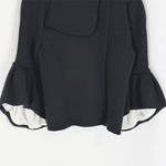 将图片加载到图库查看器，【中古】BALENCIAGA バレンシアガ ニットジャケット ブラック フレアスリーブ ノーカラー i1222h01140
