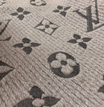 画像をギャラリービューアに読み込む, 【中古】ルイヴィトン Louis Vuitton マフラー ロゴマニア モノグラム グレー ウール シルク j0215pq005286
