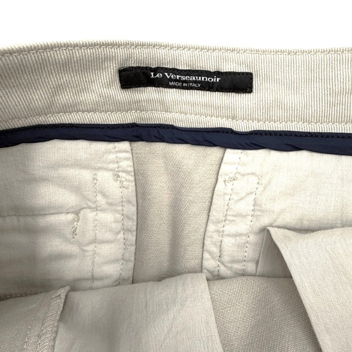 【中古】ルヴェルソーノアール Le Verseaunoir ひざ丈台形スカート コットン ストレッチ ライトベージュ i0703n0084