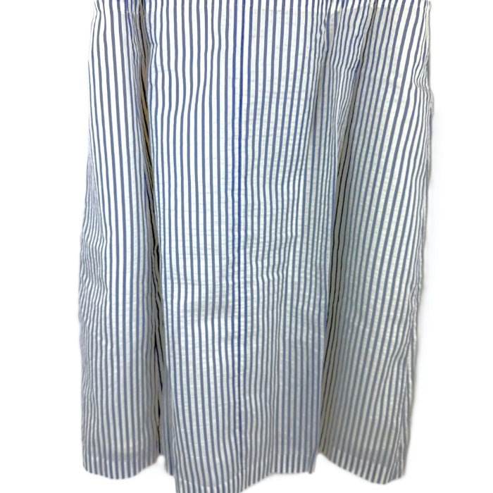 【中古】オールドイングランド OLD ENGLAND ストライプワンピース フレンチスリーブ ウエストシェイプ ブルー ホワイト i0515n0064